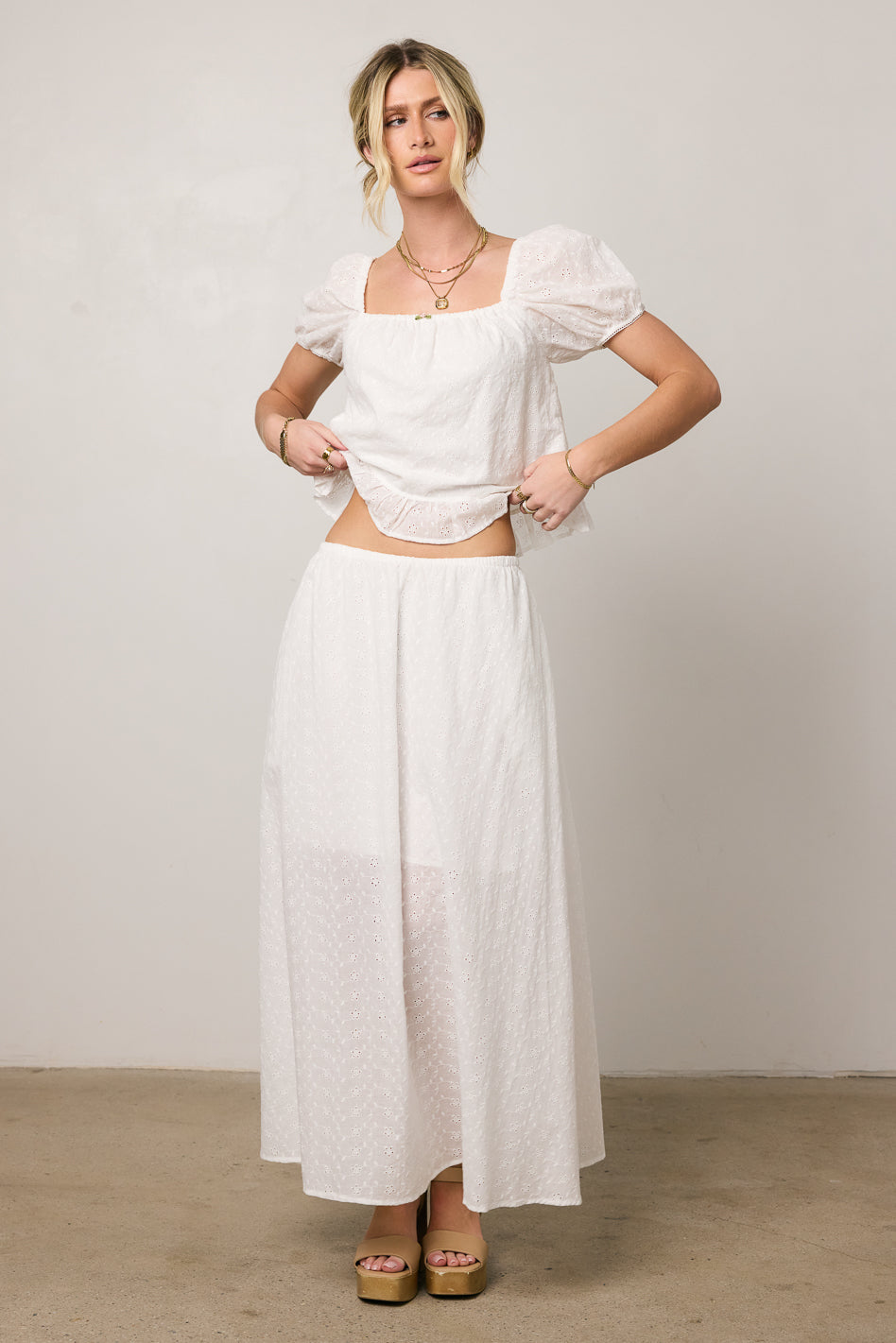 Olivia Embroidered Maxi Skirt - FINAL SALE