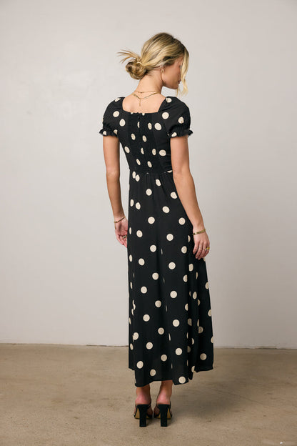 Marlow Polka Dot Maxi Dress In Black - FINAL SALE