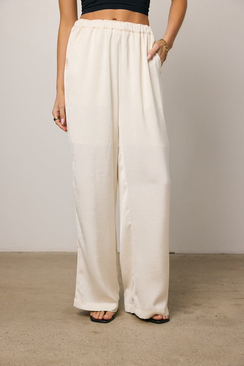 Maya Wide Leg Pants in Ecru - FINAL SALE