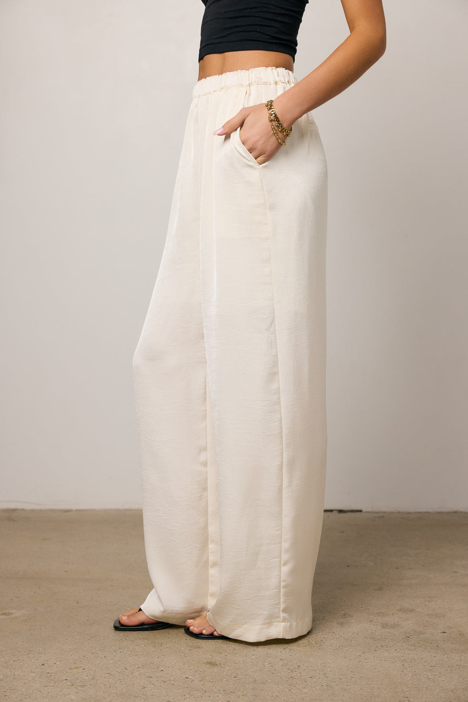 Maya Wide Leg Pants in Ecru - FINAL SALE