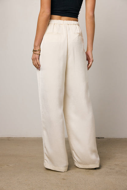 Maya Wide Leg Pants in Ecru - FINAL SALE