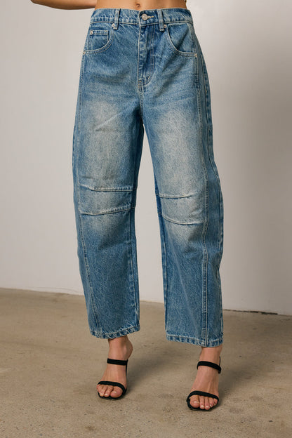 Lisette Barrel Jean in Medium Wash - FINAL SALE