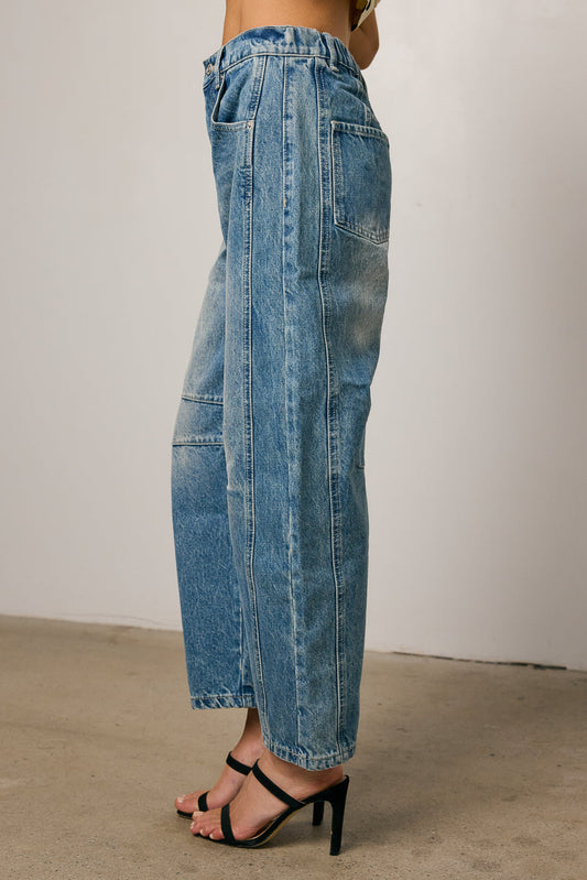 Lisette Barrel Jean in Medium Wash - FINAL SALE