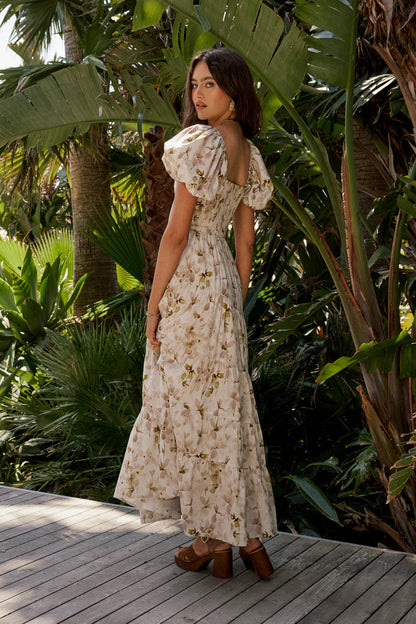 Robbie Floral Midi Dress in Mauve - FINAL SALE