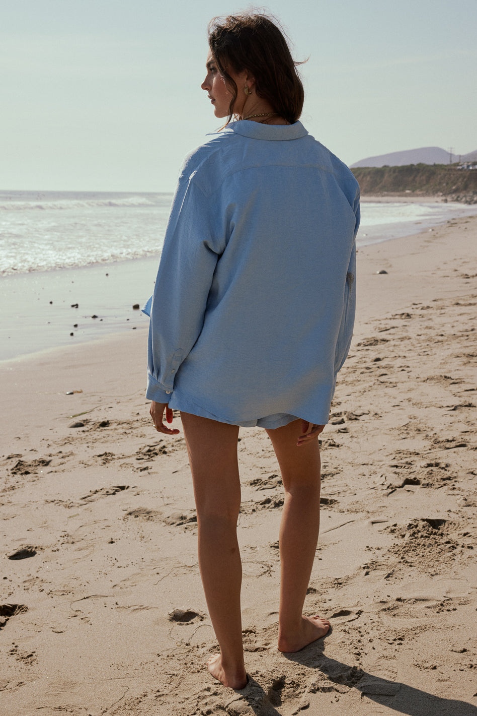 Lena Button Up in Blue - FINAL SALE
