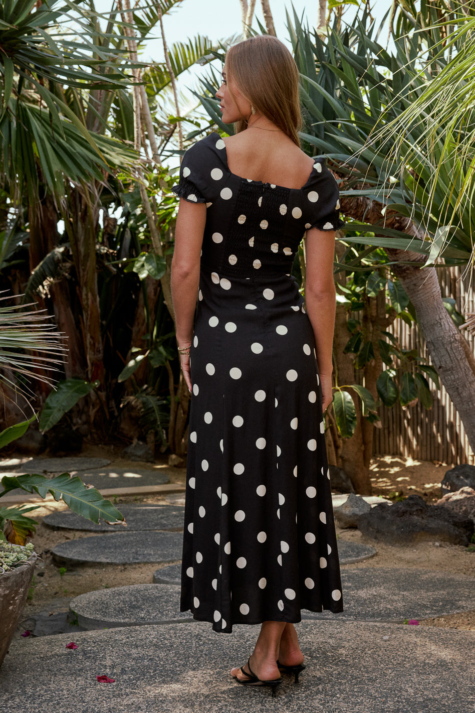 Marlow Polka Dot Maxi Dress In Black - FINAL SALE