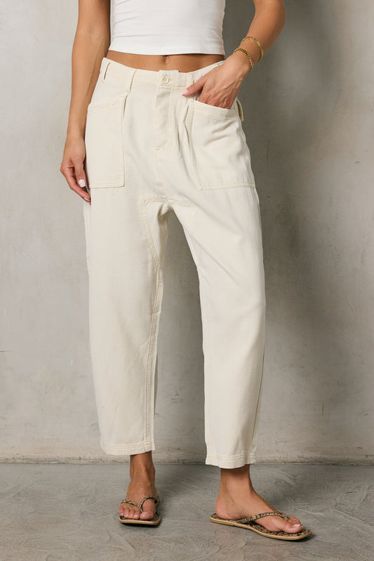 Rosie Tencel Loose Pants in Beige - FINAL SALE