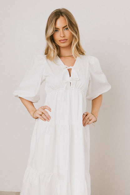 Nadia Midi Dress in Cream - FINAL SALE