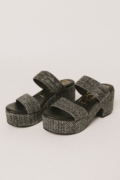 Kylie Platform Sandals in Black - FINAL SALE