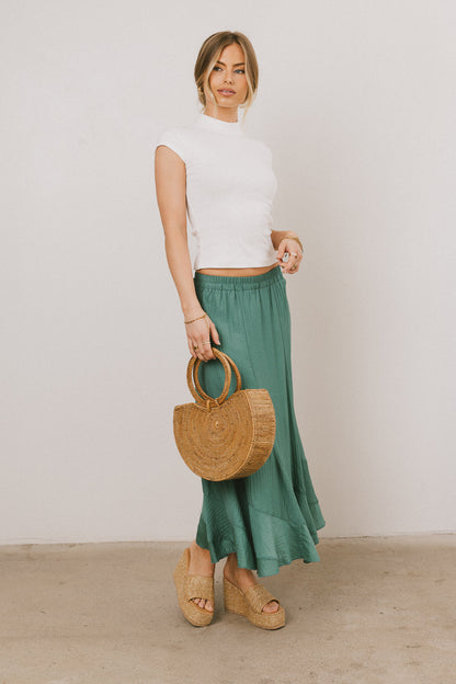 Noel Mock Neck Top in White - FINAL SALE
