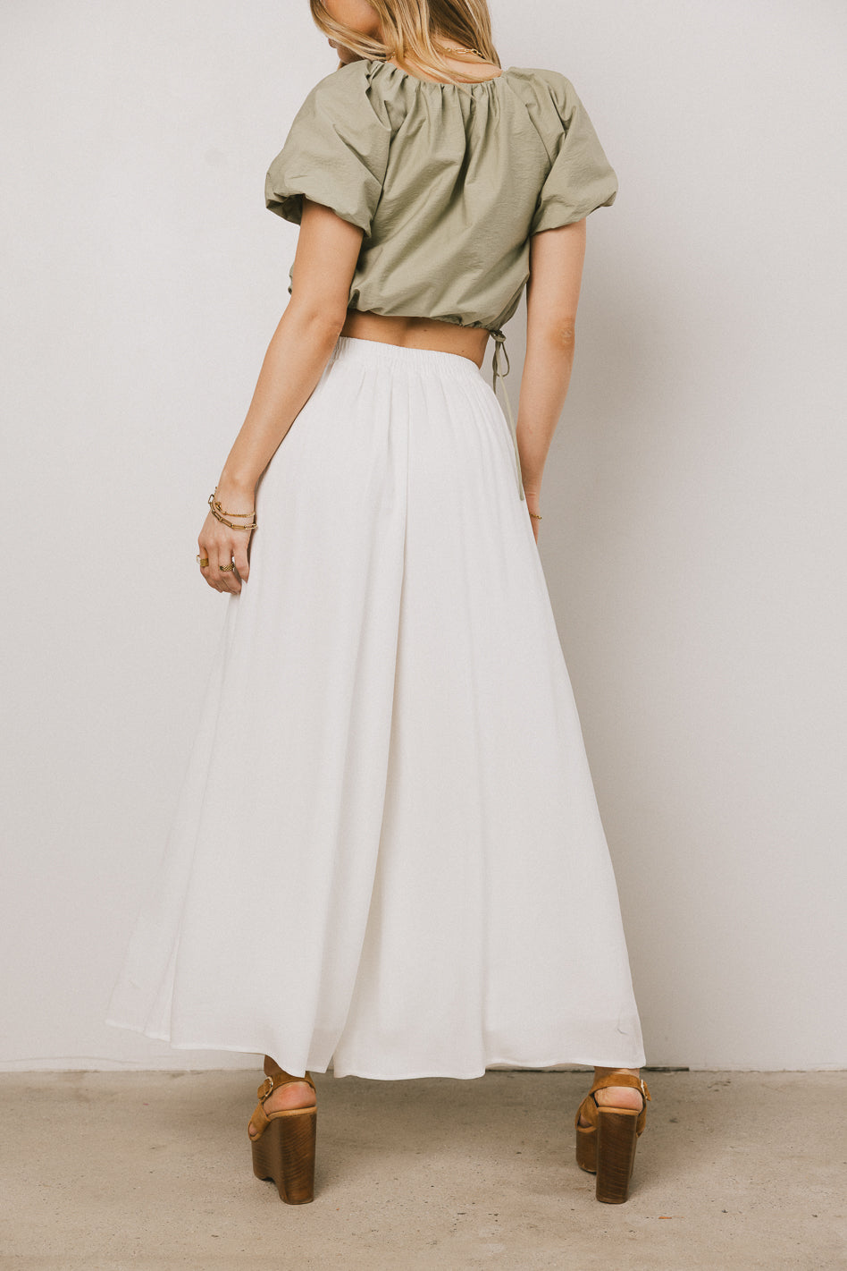 Kiaan Baggy Pants in White - FINAL SALE