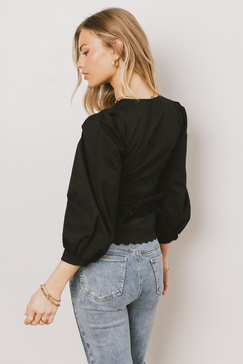 Yara Button Down Top in Black