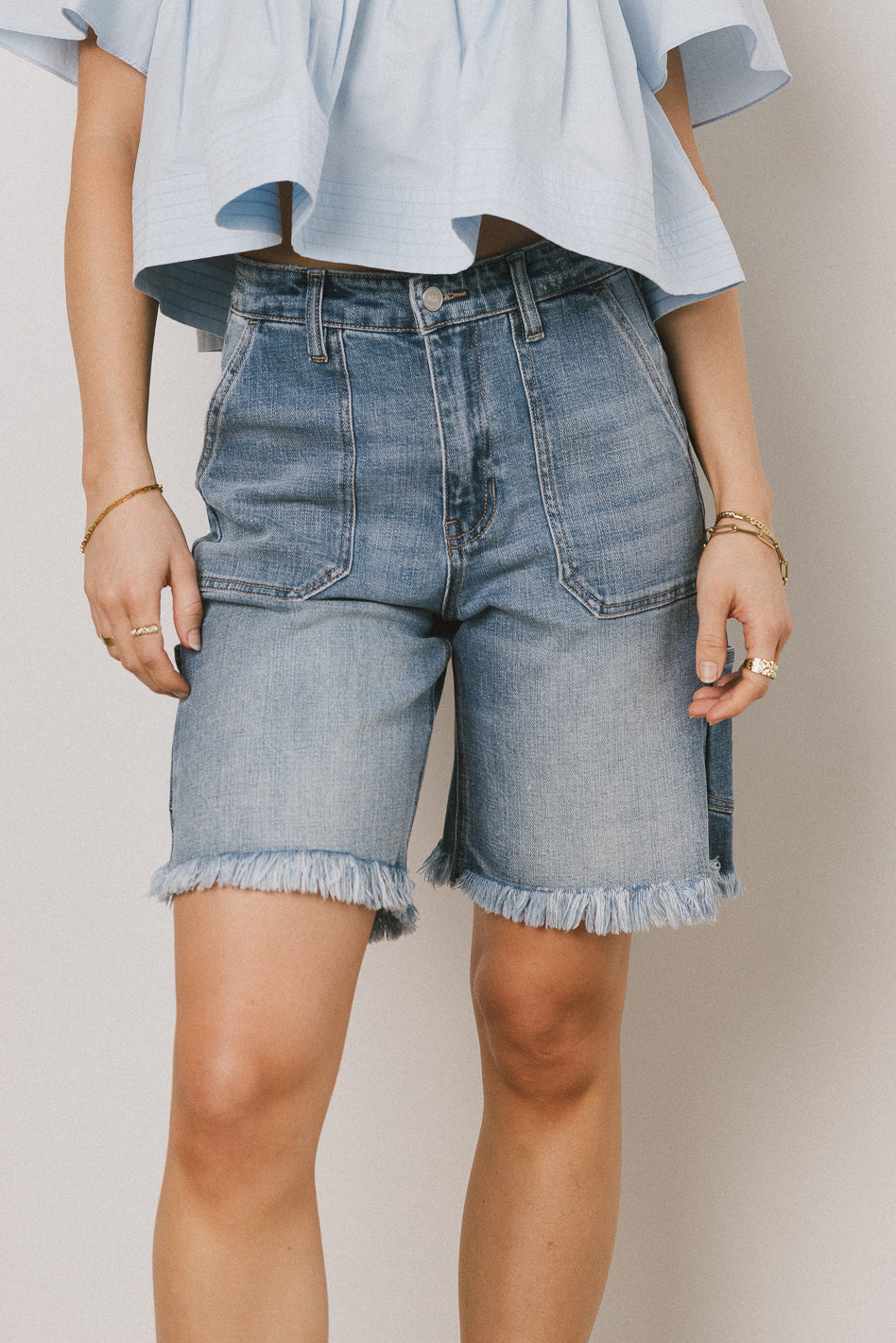 Emmy Frayed Bermuda Shorts - FINAL SALE