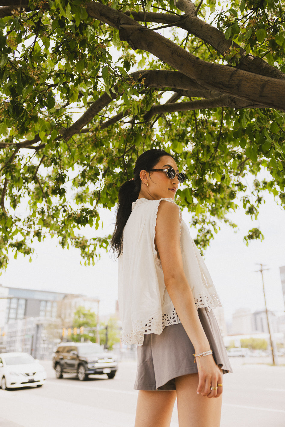 Jamie Knit Shorts in Smoke - FINAL SALE