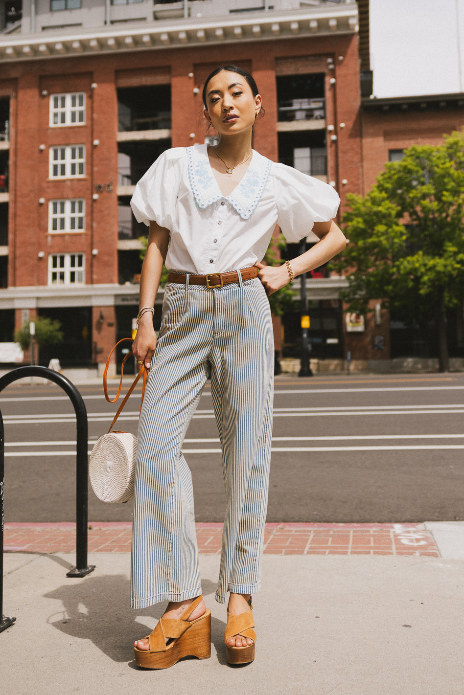 Fiorelle Striped Wide Leg Jeans - FINAL SALE