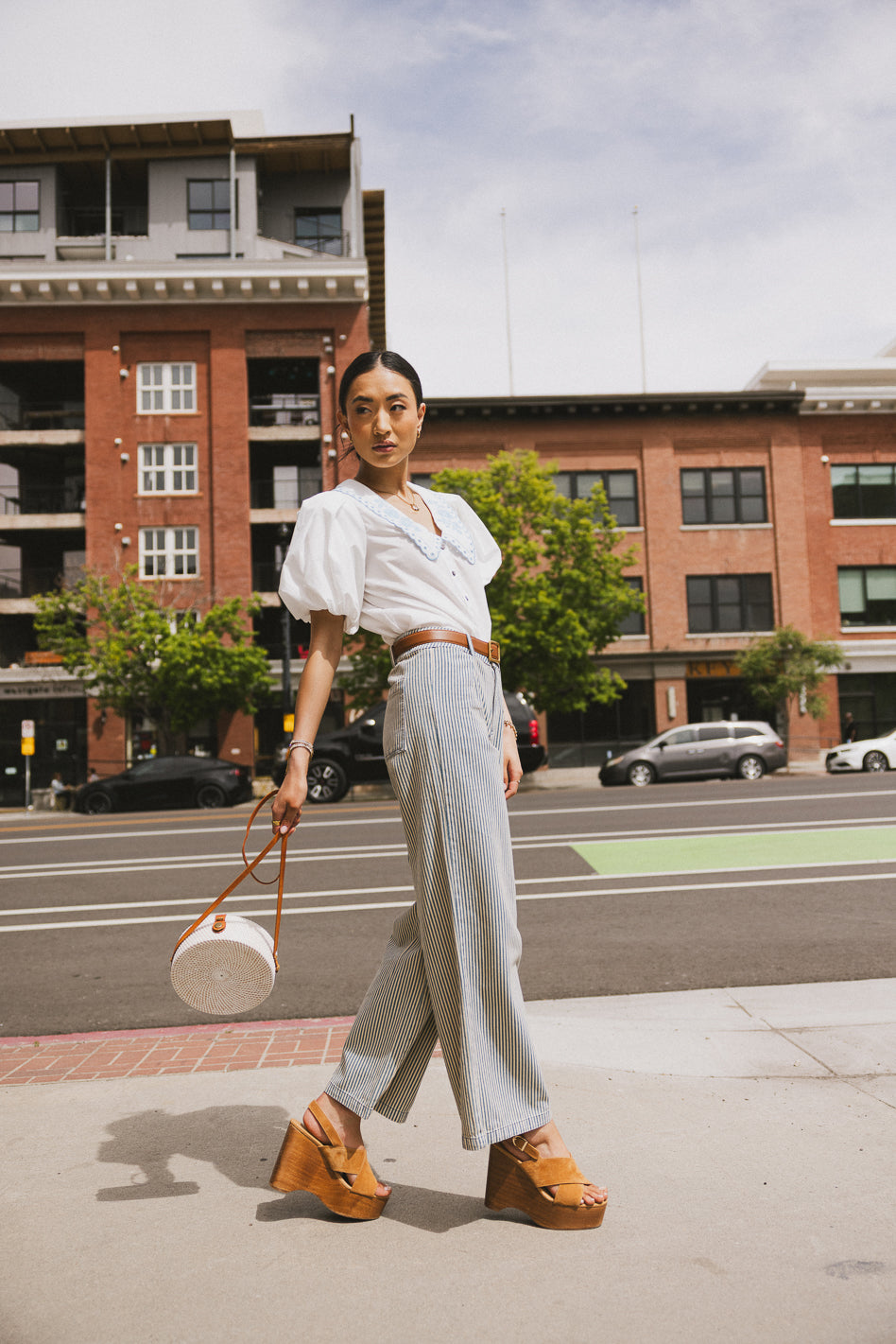 Fiorelle Striped Wide Leg Jeans - FINAL SALE