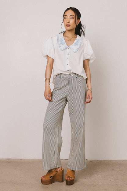 Fiorelle Striped Wide Leg Jeans - FINAL SALE