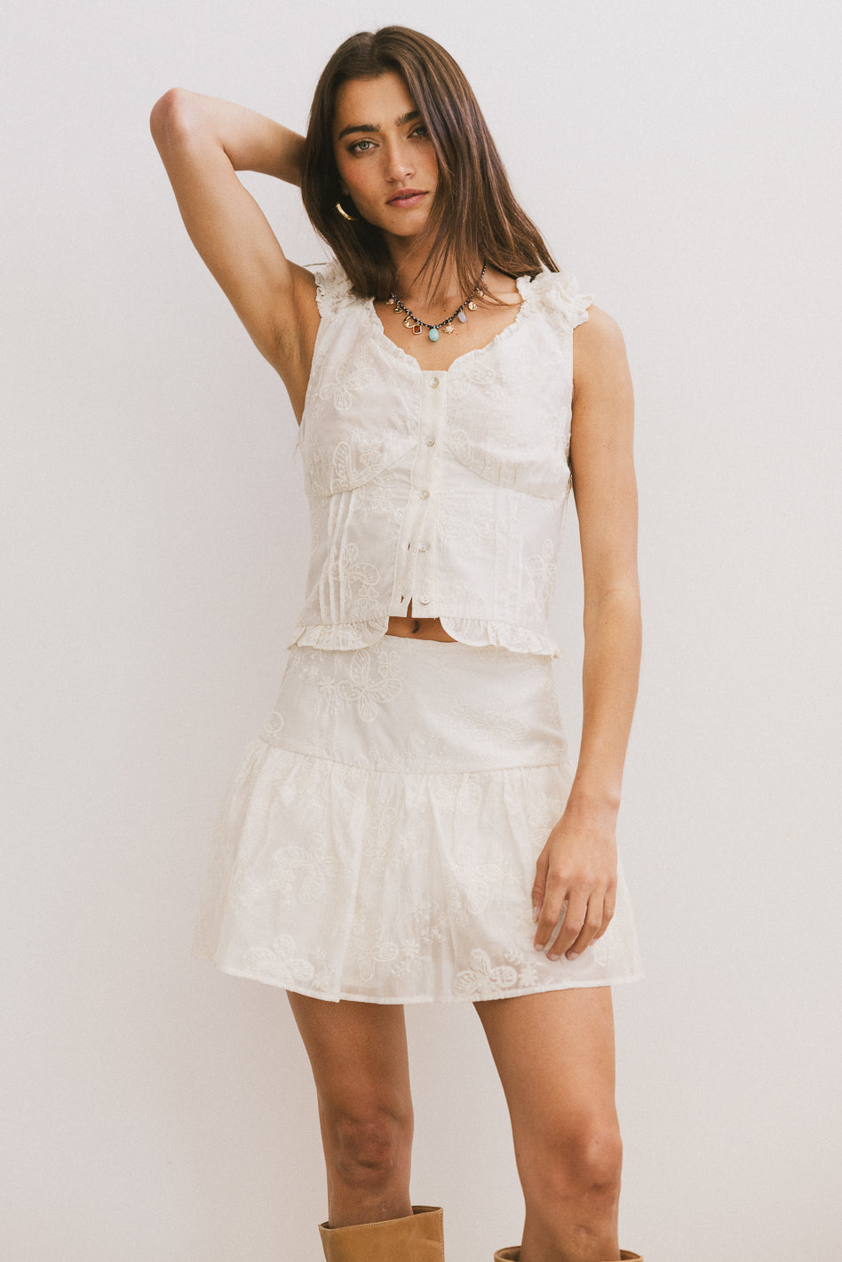 Devin Embroidered Mini Skort - FINAL SALE