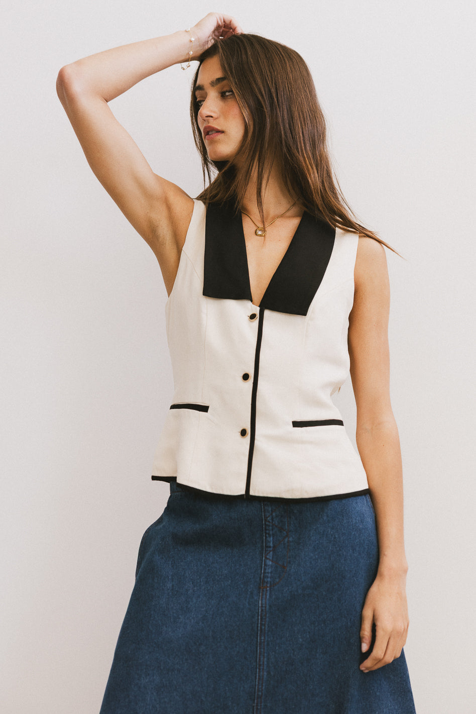 Linda Collared Vest - FINAL SALE