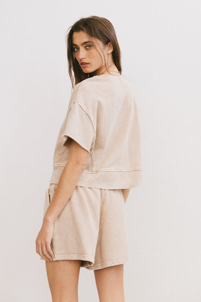 Willa Knit Shorts in Taupe - FINAL SALE