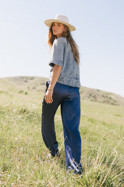 Josie Wide Leg Satin Pants - FINAL SALE