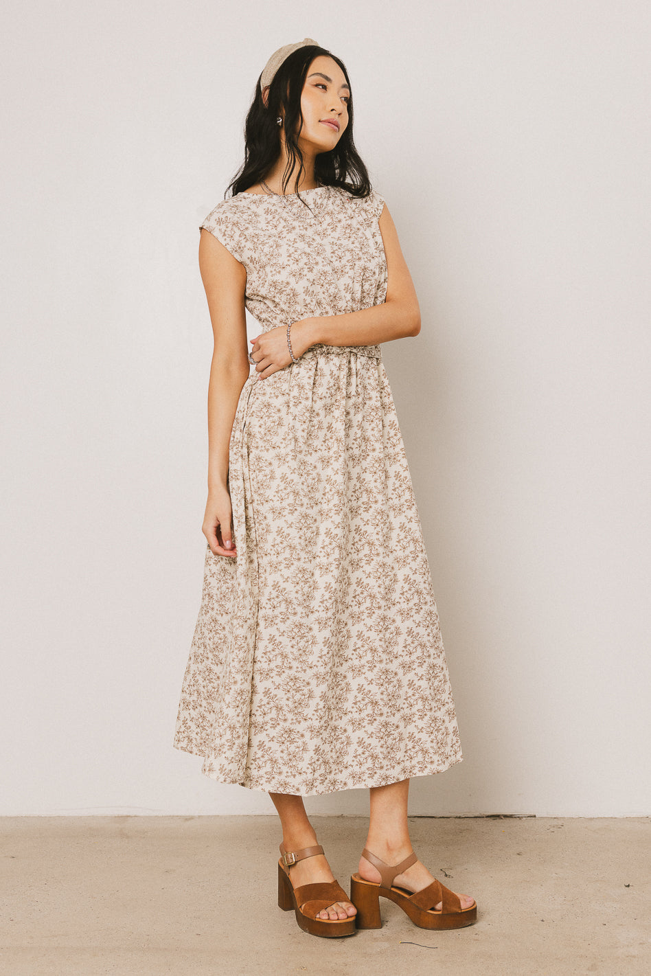 Heather Floral Maxi Dress in Brown - FINAL SALE
