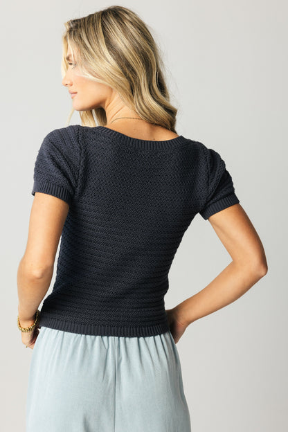 Lewis Knit Sweater in Indigo - FINAL SALE