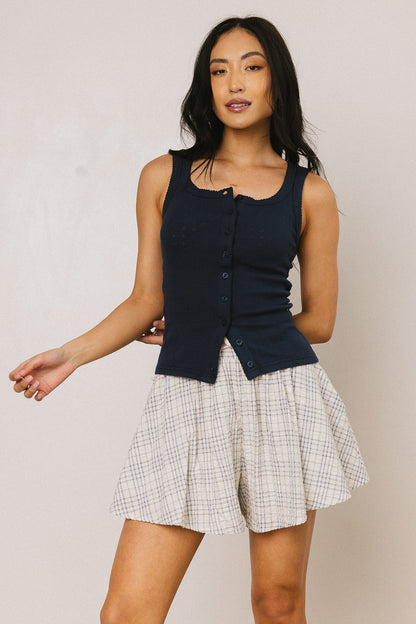 Apollo Knit Tank Top in Navy