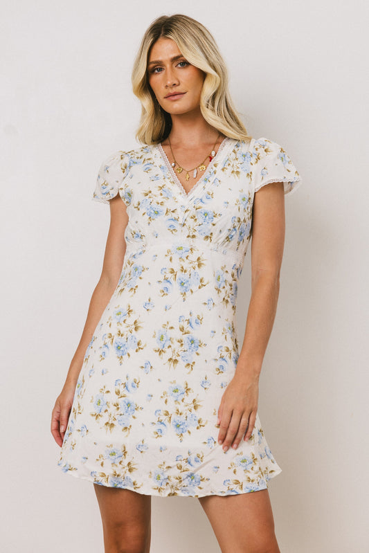 Leo Lace Trim Mini Dress - FINAL SALE