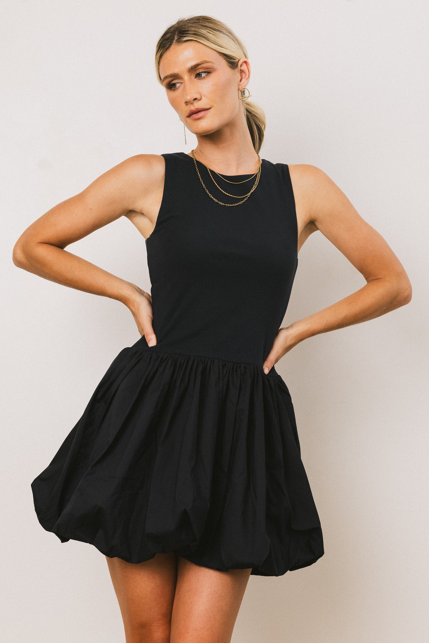 Nila Bubble Mini Dress in Navy - FINAL SALE