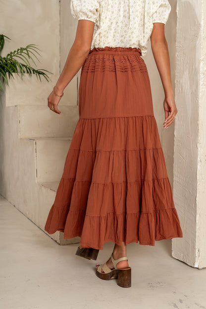 Mira Maxi Skirt in Marsala - FINAL SALE