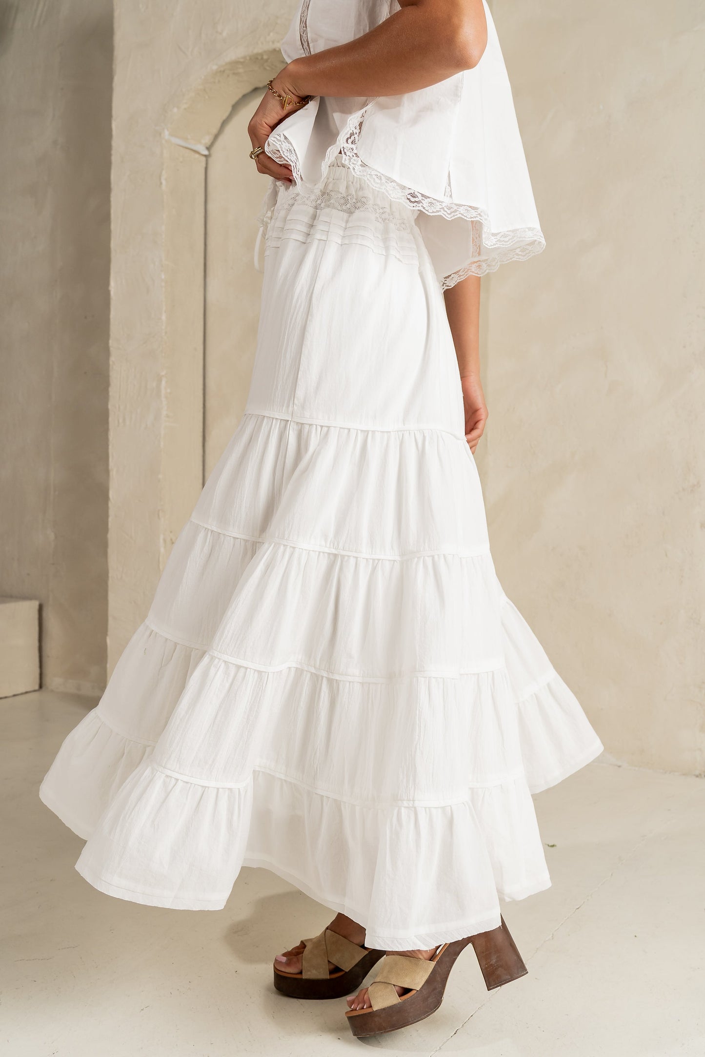 Mira Maxi Skirt in White - FINAL SALE