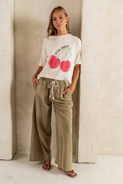 Nico Wide Leg Pants in Olive - FINAL SALE