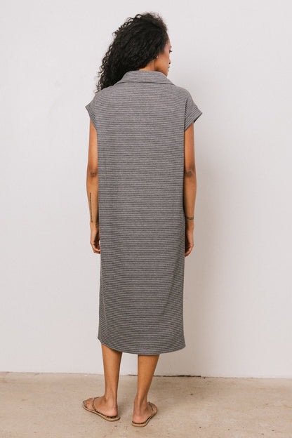 Elisa Striped Maxi Dress in Grey - FINAL SALE