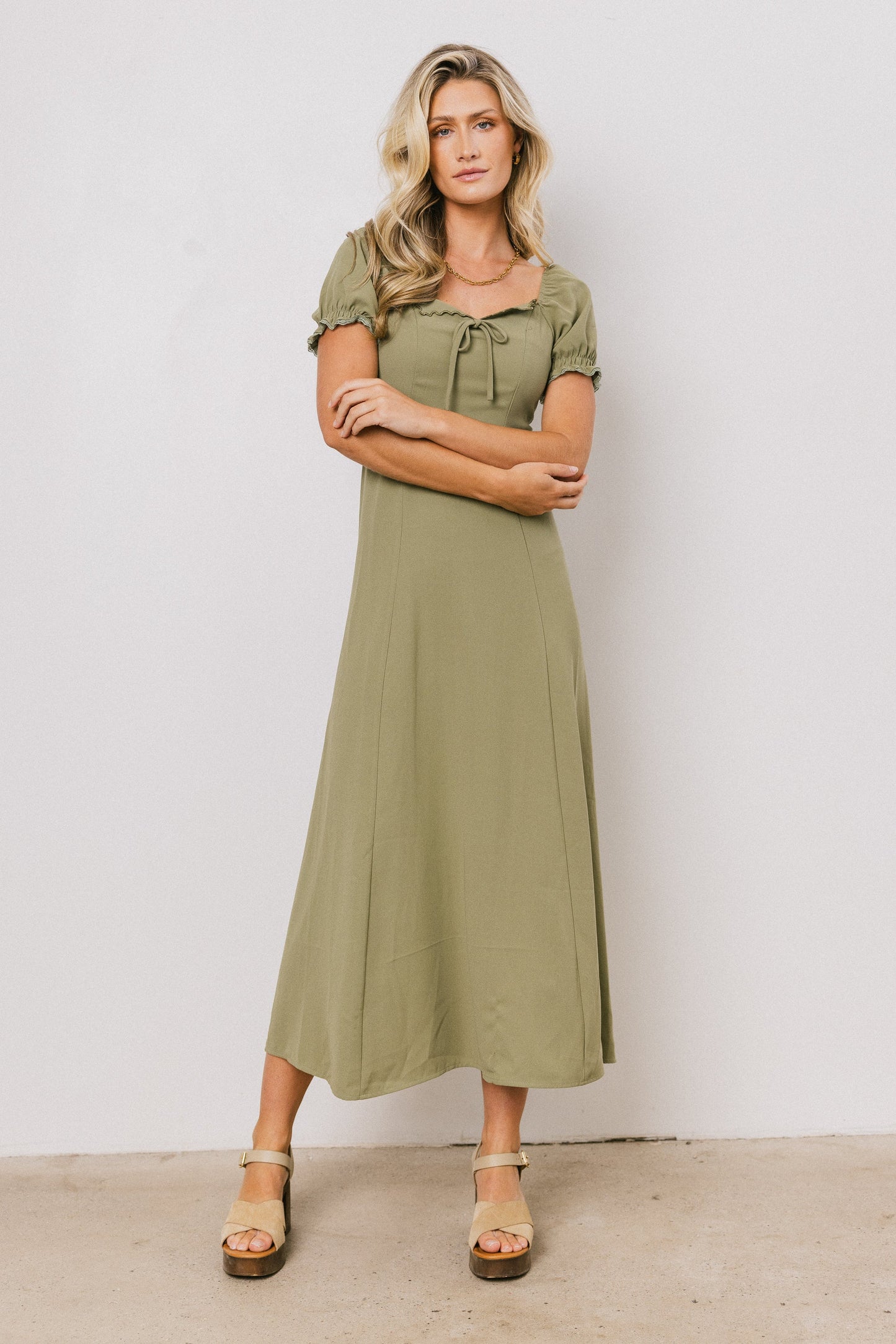Maddox Midi Dress in Sage - FINAL SALE