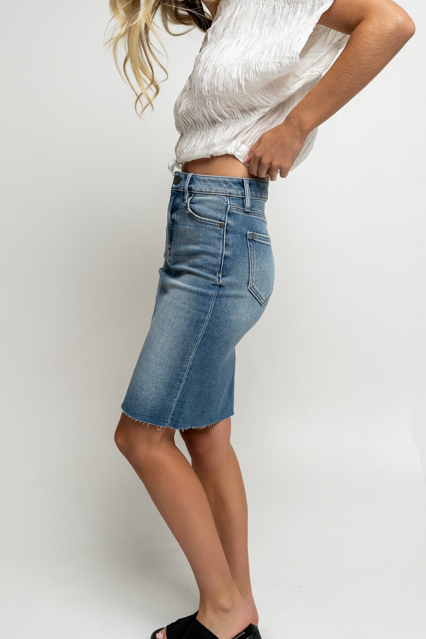 Louise Denim Midi Skirt - FINAL SALE