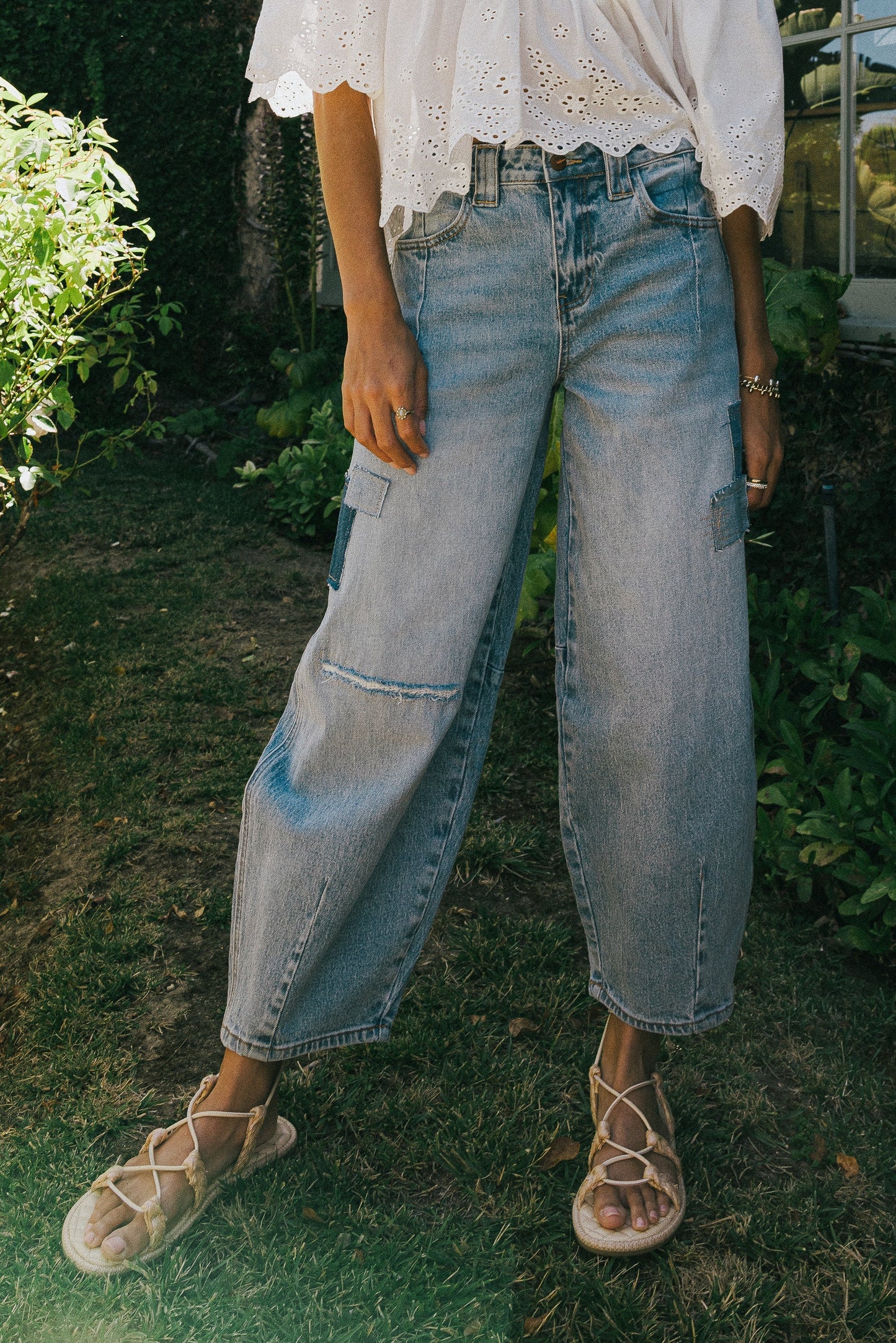 Jane Patchwork Barrel Jeans - FINAL SALE