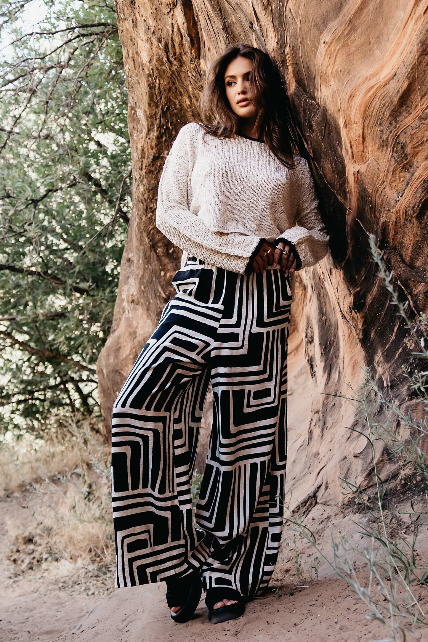 Noa Abstract Pants in Black - FINAL SALE