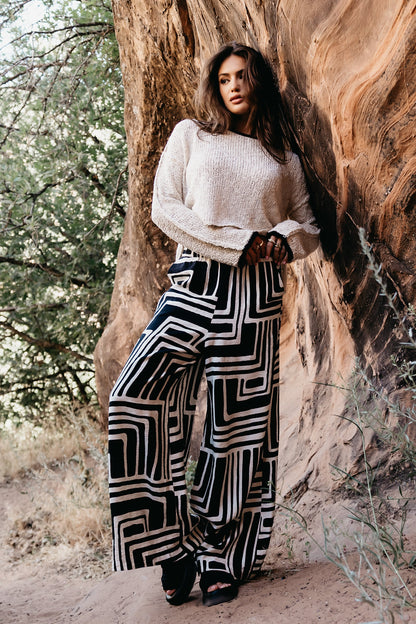 Noa Abstract Pants in Black - FINAL SALE