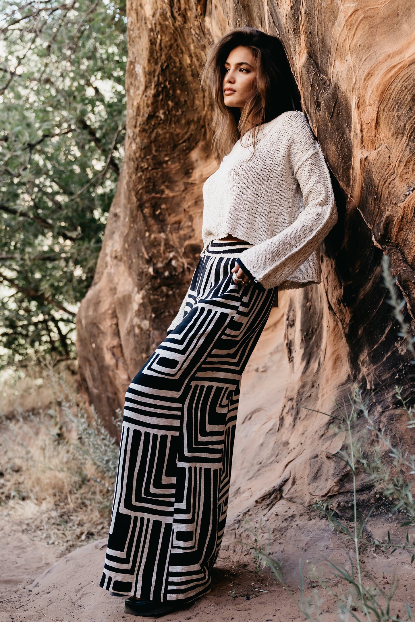 Noa Abstract Pants in Black - FINAL SALE