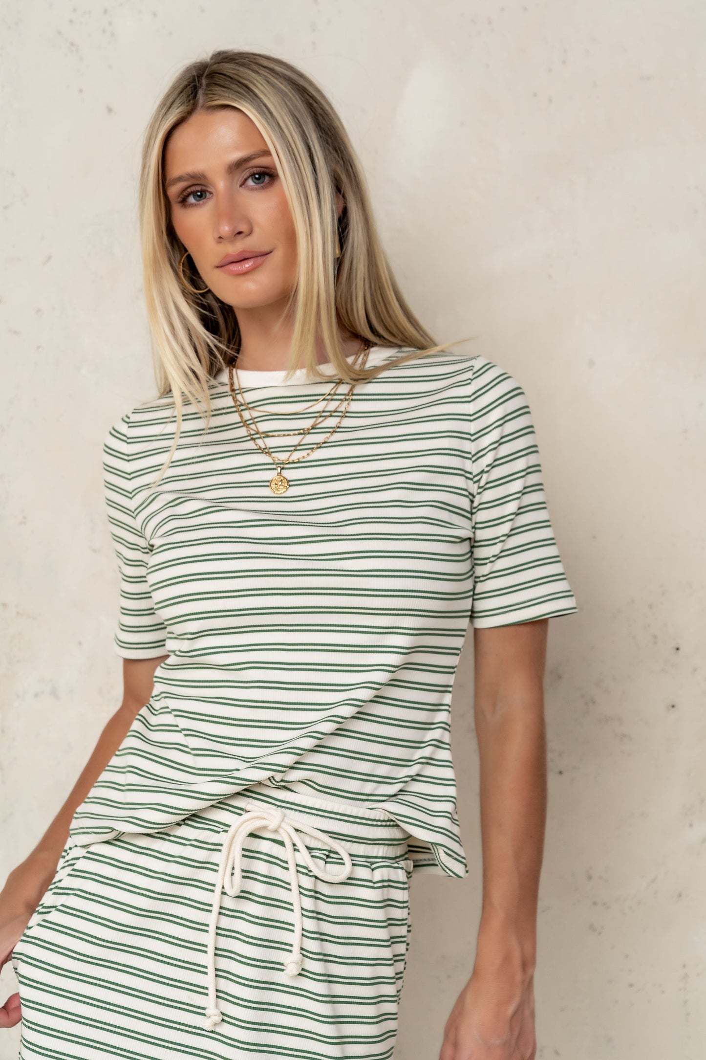 Niya Striped top in Green - FINAL SALE
