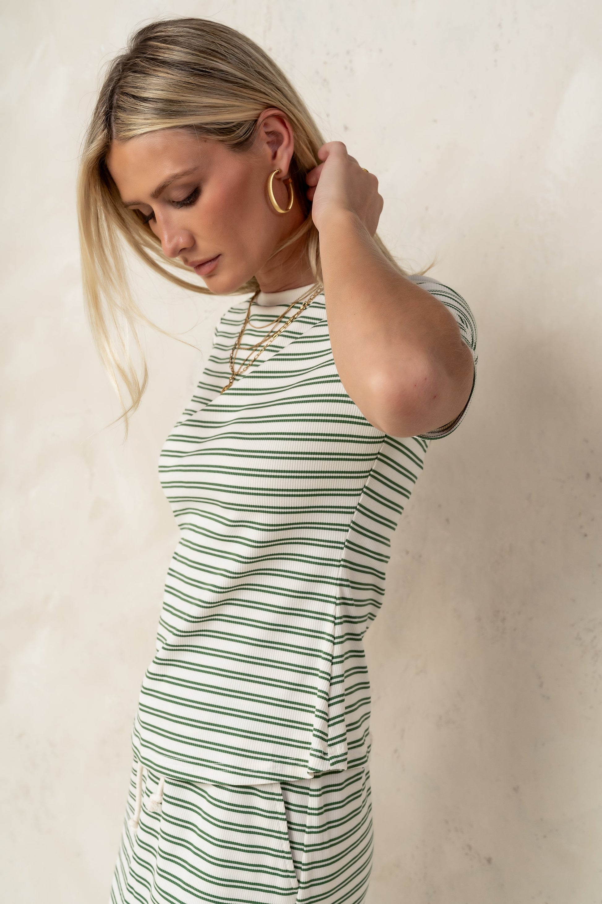 Niya Striped top in Green - FINAL SALE