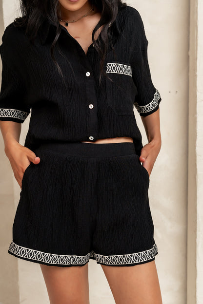 Charley Abstract Shorts in Black - FINAL SALE