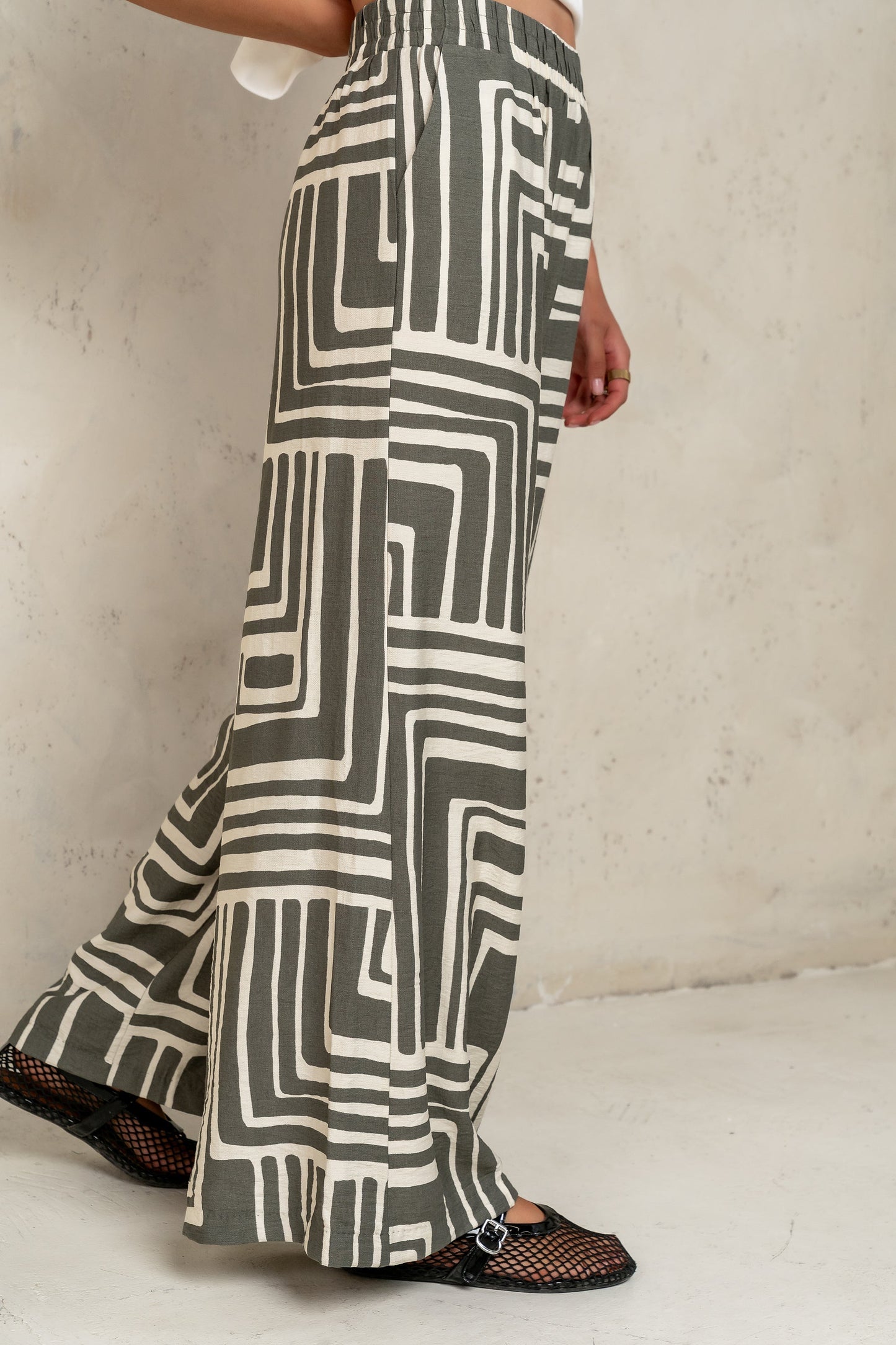 Noa Abstract Pants in Sage - FINAL SALE