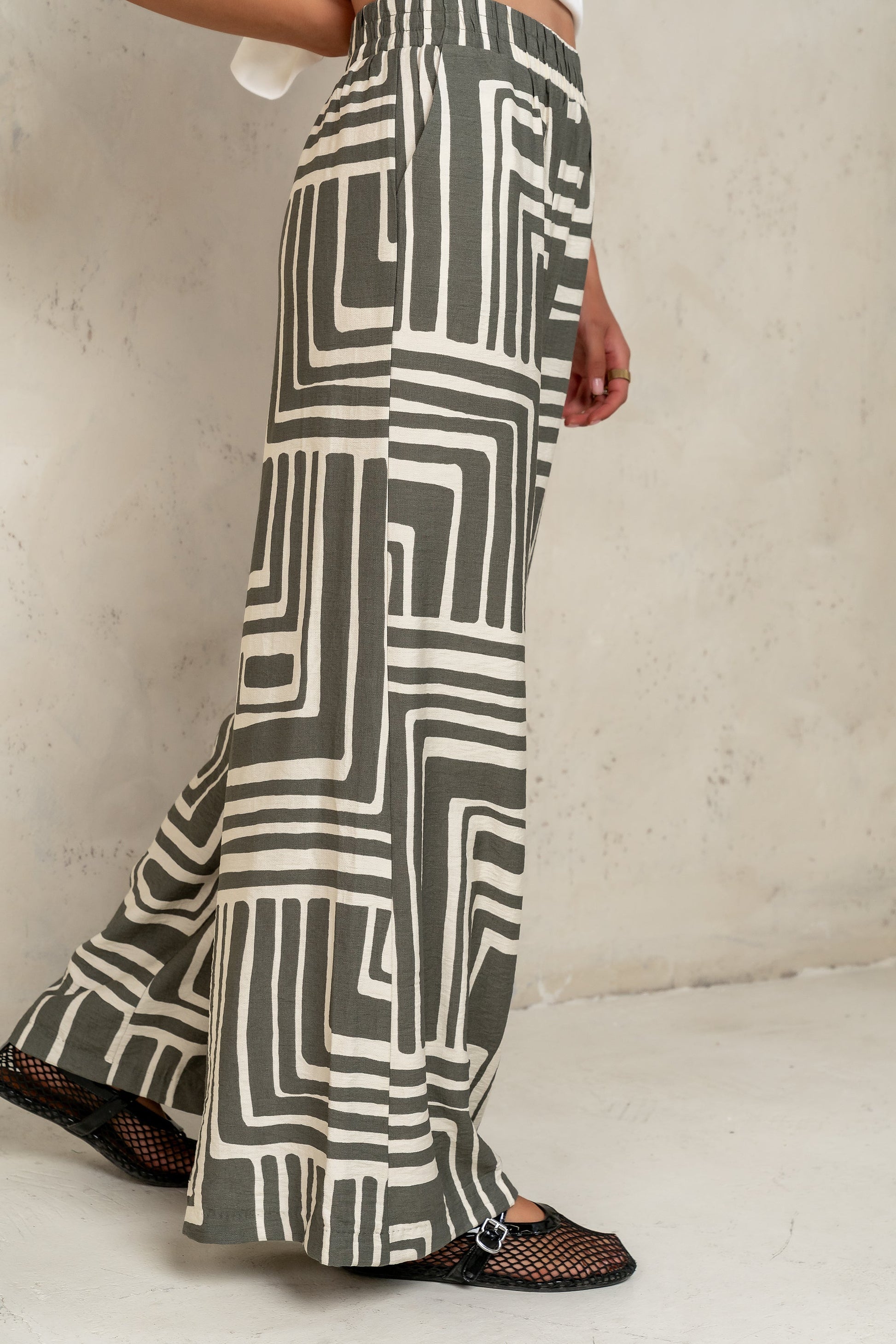 Noa Abstract Pants in Sage - FINAL SALE