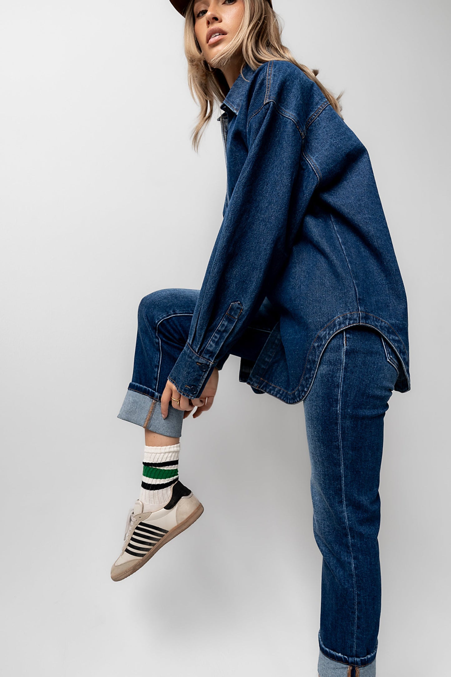 Stevie Striped Sneaker in Black