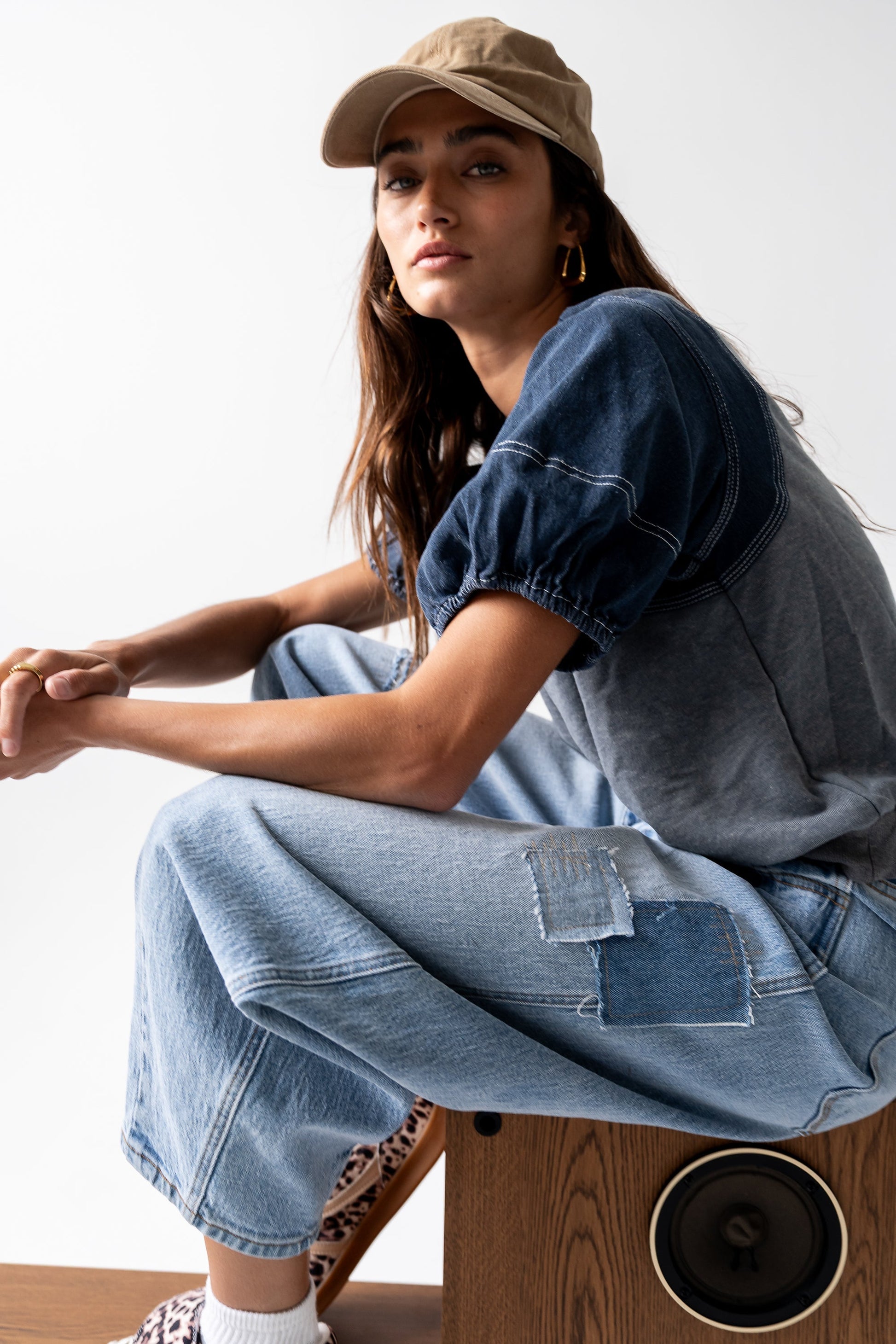 Jane Patchwork Barrel Jeans - FINAL SALE