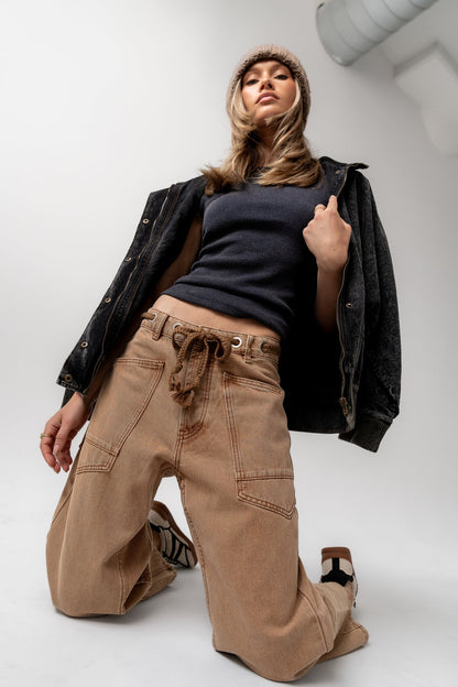 Jocelyn Barrel Jeans in Rust - FINAL SALE