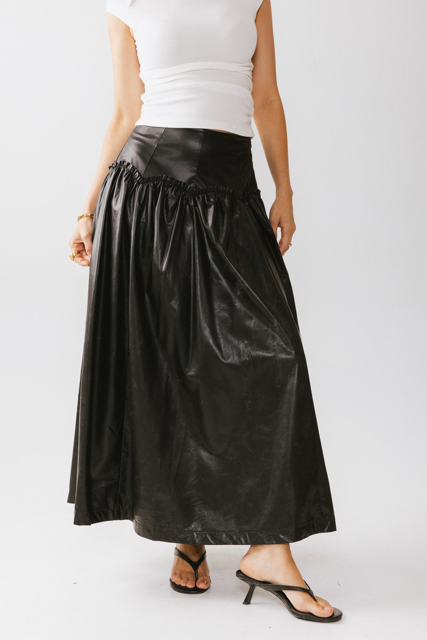 Benson Vegan Leather Maxi Skirt - FINAL SALE