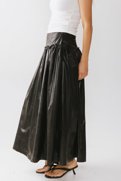 Benson Vegan Leather Maxi Skirt - FINAL SALE